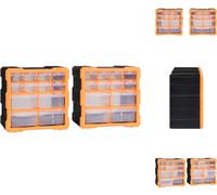 vidaXL Organisateur multi-tiroirs 2 pcs. 12 tiroirs 26,5x16x26 cm - Boîtes à outils