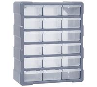 vidaXL Organisateur Multi-tiroirs avec 18 Tiroirs Centraux Armoire de Rangement Unité d'Organisation Boîte à Outils Atelier 38x16x47 cm