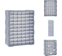 vidaXL Organisateur multi-tiroirs avec 60 tiroirs 38x16x47,5 cm - Boîtes à outils