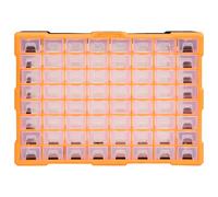 vidaXL Organisateur multi-tiroirs 64 tiroirs 52x16x37,5 cm Noir