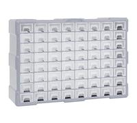 vidaXL Organisateur Multi-tiroirs avec 64 Tiroirs Boîte à Coudre Armoire de Rangement Boîte à Outils Unité d'Organisation 52x16x37,5 cm