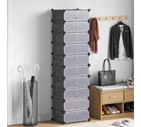vidaXL Organiseur à chaussures Pliable avec 10 compartiments Noir