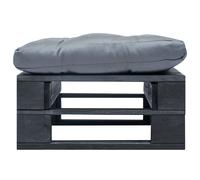 vidaXL Ottomane de jardin Palettes avec coussins en bois gris noir