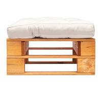 vidaXL Ottomane de palette avec coussin en bois couleur sable brun miel