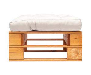 vidaXL Ottomane de palette avec coussin en bois couleur sable brun miel