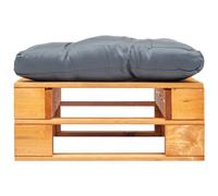 vidaXL Ottomane de palette avec coussins en bois gris brun miel