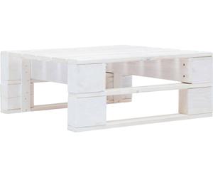 vidaXL Ottomane d'extérieur Palettes Bois de pin imprégné blanc