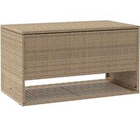 vidaXL Outdoor Kissenbox Beige 100x55x55.5 cm Poly Rattan