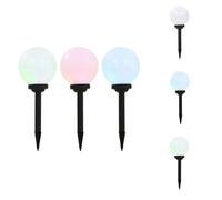 vidaXL Outdoor Lampes solaires 3 pièces LED forme sphérique 20 cm RGB - éclairage extérieur