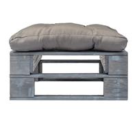 vidaXL Outdoor-Ottomane Palettes avec coussins en bois gris