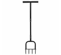 vidaXL Outil aérateur de pelouse Noir 95 x 27 cm Plastique