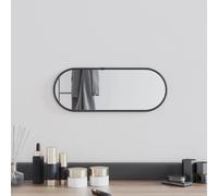 vidaXL Miroir Mural Miroir de Maquillage Coiffeuse Cosmétique Décoration de Salle de Bain Toilette Salon Intérieur Noir 40x15 cm Ovale