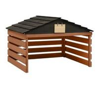 vidaXL Overkapping voor grasmaaier 78x74x54 cm vurenhout zwart bruin315301 G