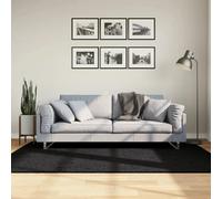 vidaXL Tapis à Poils Courts, Moquette de Sol, Tapis de Zone, Carpette de Salon Chambre à Coucher Salle de Séjour, Moderne, Noir 140x200 cm