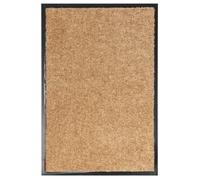 vidaXL Paillasson Lavable Tapis de Couloir Paillasson d'Entrée Tapis de Porte Tapis de Bienvenue Intérieur Extérieur Antidérapant Crème 40x60 cm