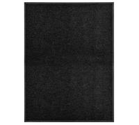 vidaXL Paillasson lavable Tapis d'entrée antidérapant envers PVC intérieur/extérieur Noir 90x120 cm