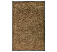 vidaXL Paillasson Lavable Tapis de Couloir Paillasson d'Entrée Tapis de Porte Tapis de Bienvenue Intérieur Extérieur Antidérapant Marron 60x90 cm