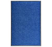 vidaXL Paillasson lavable Tapis de porte antidérapant PVC intérieur/extérieur 60x90 cm Bleu