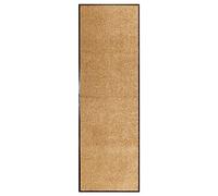 vidaXL Paillasson Lavable Tapis de Couloir Paillasson d'Entrée Tapis de Porte Tapis de Bienvenue Intérieur Extérieur Antidérapant Crème 60x180 cm
