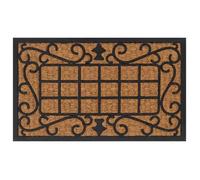 vidaXL Paillasson Rectangulaire, Tapis de Sol Antidérapant, Tapis de Porte Entrée Jardin, Moderne, 45x75 cm Caoutchouc et 155666