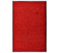 vidaXL Paillasson Lavable Tapis de Couloir Paillasson d'Entrée Tapis de Porte Tapis de Bienvenue Intérieur Extérieur Antidérapant Rouge 60x90 cm