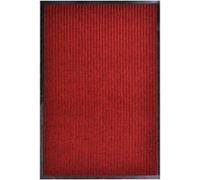 Paillasson Tapis d'Entrée Tapis de Porte Tapis de Bureau Tapis Antidérapant Anti-Poussière Pêche Saleté Maison Rouge 117x220 cm PVC