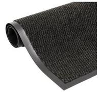 vidaXL Paillasson Touffeté Antidérapant Tapis de Porte Paillasson de Bienvenue Tapis de Sol Entrée Vestiaire Intérieur 60x180 cm Noir Noir G