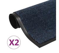Vidaxl Paillassons Rectangulaires 2 Pcs 40 X 60 Cm Bleu