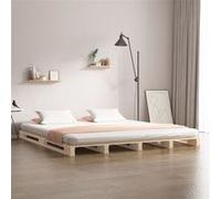vidaXL Palletbed massief grenenhout 120x190 cm821427 Marron G