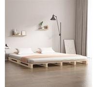 vidaXL Palletbed massief grenenhout 140x200 cm821392 Marron G