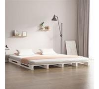 vidaXL Palletbed massief grenenhout wit 120x190 cm821428 Blanc G