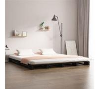 vidaXL Palletbed massief grenenhout zwart 120x190 cm821431 Noir G
