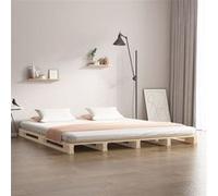 vidaXL Palletbed massief grenenhout zwart 120x190 cm821432 Marron G