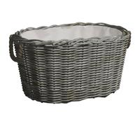 vidaXL Panier à Bois de Chauffage avec Poignées Porte-bûches Rangement Transport Panier à Linge Stockage de Légumes Foyer 59x42x28 cm Gris Saule