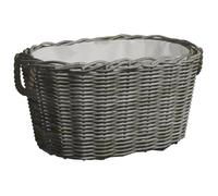 vidaXL Panier à Bois de Chauffage avec Poignées Porte-bûches Rangement Transport Panier à Linge Stockage de Légumes Foyer 59x42x28 cm Gris Saule