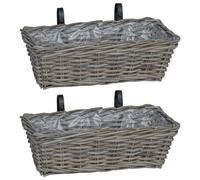 Vidaxl Panier À Jardinière Suspendu 2 Pcs Gris 48 X 22 X 15 Cm