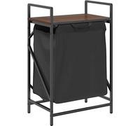 vidaXL Panier à linge 1 compartiment avec étagère, aspect chêne brun