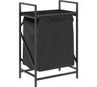 vidaXL Panier à linge 1 compartiment avec étagère Noir aspect chêne