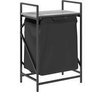 vidaXL Panier à linge 1 compartiment avec tablette Gris Sonoma