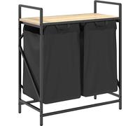 vidaXL Panier à linge 2 compartiments avec étagère Chêne Sonoma
