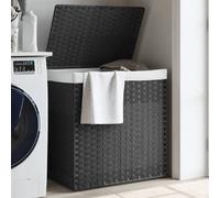 vidaXL Panier à linge à 2 compartiments Gris 53x35x57 cm Poly rotin