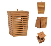 vidaXL Panier à linge 30x30x45 cm, en bois massif d'acacia - Paniers à linge