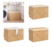 vidaXL Panier à linge avec 3 compartiments 75x42,5x52 cm jacinthe d'eau - Panier à linge - Paniers à linge - Bac à linge - Sac à linge