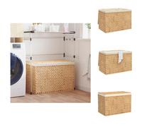 vidaXL Panier à linge avec 3 compartiments 75x42,5x52 cm jacinthe d'eau - Paniers à linge