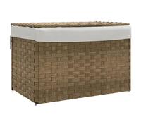 vidaXL Panier à linge avec couvercle 55,5 x 35 x 34 cm Poly rotin
