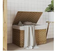 vidaXL Panier à linge avec couvercle 55,5x35x34 cm Poly rotin