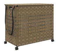 vidaXL Panier à linge avec roulettes 66x35x60 cm rotin