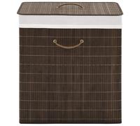 vidaXL Corbeille à Linge Bambou Rectangulaire Marron Foncé Panier à Linge
