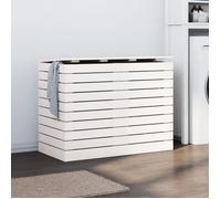 vidaXL Coffre à linge blanc 88,5x44x66 cm pin massif