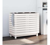 vidaXL Coffre à linge 88,5 x 44 x 76 cm bois massif de pin blanc